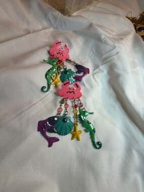 Vintage Lunch at the Ritz Sea Life Themed Dangle Earrings